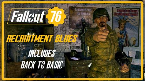 I found a fix to the Recruitment BluesBasic Training quest bug. . Fallout 76 recruitment blues